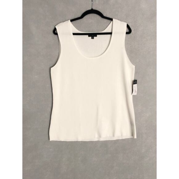 Tahari ASL Women's XL U-Neck Tank Sweater Ivory NEW - Picture 1 of 5